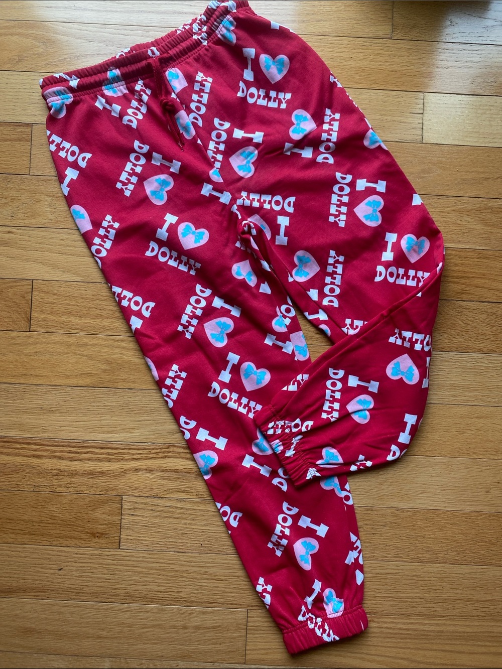 Red 'I ♥ Dolly' Graphic Joggers